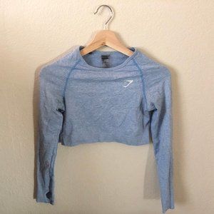 Gymshark Blue Vital Seamless Long Sleeve Crop Top